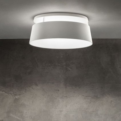 Stilnovo Oxygen_S, bílé stropní svítidlo, 50W LED 3000K stmívatelné DALI, prům. 75cm