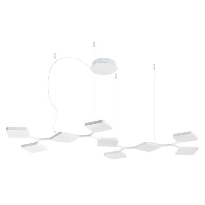 Stilnovo Quad_P9, bílé závěsné svítidlo pro nepřímé osvětlení, 91W LED 3000K stmívatelné, 149x76cm