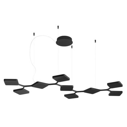 Stilnovo Quad_P9, černé závěsné svítidlo pro nepřímé osvětlení, 91W LED 3000K stmívatelné, 149x76cm