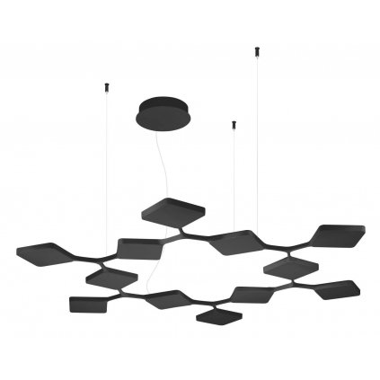 Stilnovo Quad_P12, černé závěsné svítidlo pro nepřímé osvětlení, 91W LED 3000K stmívatelné, 133x116cm