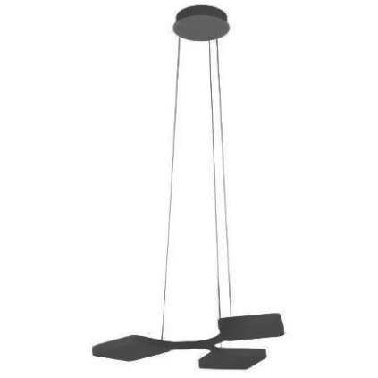 19929 4 Stilnovo quad p3 cerne zavesne svitidlo pro neprime osvetleni 42w led 3000k stmivatelne 47x50cm