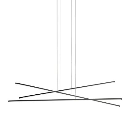 Linea Light Straight_P3, černé svítidlo nad stůl, 49W LED 2700K, 152x108cm