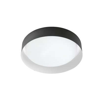 Linea Light Crew_2, stropní svítidlo s černo-bílým límcem, 12W LED 3000K, prům. 26cm