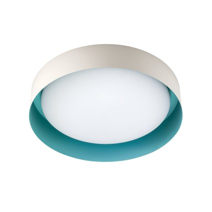 Linea Light Crew_2, stropní svítidlo s béžovo-modrým límcem, 17W LED 3000K, prům. 33cm