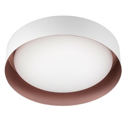 Linea Light Crew_2, stropní svítidlo s bílo-měděným límcem, 22W LED 3000K, prům. 40cm