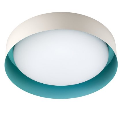 Linea Light Crew_2, stropní svítidlo s béžovo-modrým límcem, 22W LED 3000K, prům. 40cm