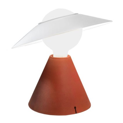 Stilnovo Fante, červená stolní retro lampička, 1x11W LED E27, výška 28cm