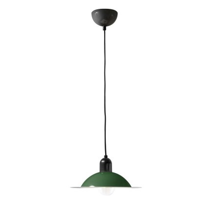 Stilnovo Lampiatta, retro zelené závěsné svítidlo, 1x7W LED E27, prům. 28,2cm