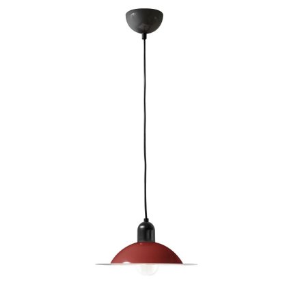 Stilnovo Lampiatta, retro červené závěsné svítidlo, 1x7W LED E27, prům. 28,2cm