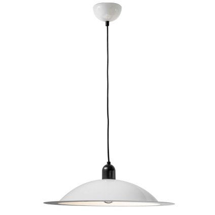 Stilnovo Lampiatta, retro bílé závěsné svítidlo, 1x11W LED E27, prům. 50cm
