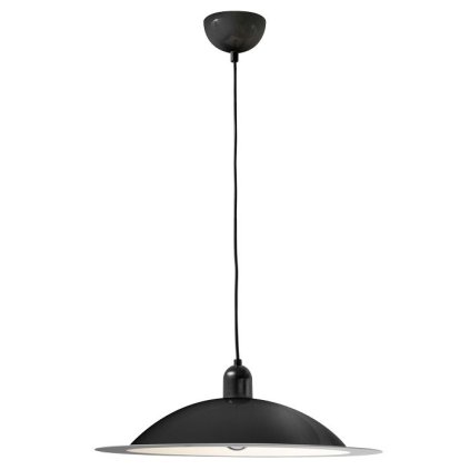 Stilnovo Lampiatta, retro černé závěsné svítidlo, 1x11W LED E27, prům. 50cm
