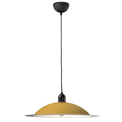 Stilnovo Lampiatta, retro žluté závěsné svítidlo, 1x11W LED E27, prům. 50cm