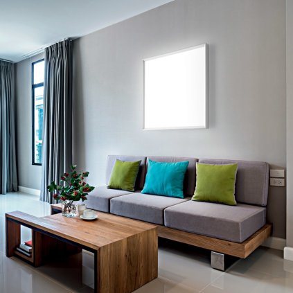 Linea Light Tara mega, bílé stropní svítidlo, 76W LED 3000K stmívatelné phase-cut, 89x89cm