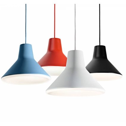 Luceplan Archetype, červené designové LED svítidlo, 15W LED 3000K, průměr 31cm
