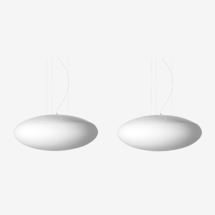 Lucis Daphne, svítidlo se dvěma závěsy z triplexového skla, 2x(2x60W) E27, prům. 35cm