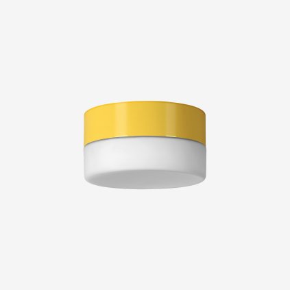 Lucis Nomia, stropní svítidlo v kombinaci bílého skla a žlutého límce, 5,7W LED 3000K, prům.14cm