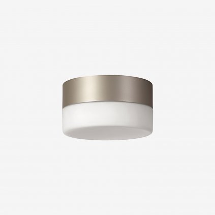 Lucis Nomia, stropní svítidlo v kombinaci bílého skla a límce argento dorato, 5,7W LED 3000K, prům.14cm