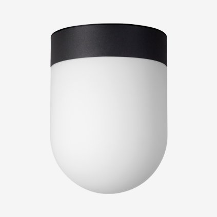 Lucis Retro, stropní svítidlo v kombinaci bílého skla a černé montury, 7,9W LED 3000K, prům. 19cm