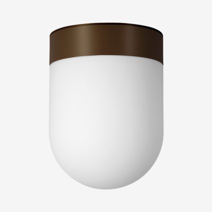 Lucis Retro, stropní svítidlo v kombinaci bílého skla a bronzové montury, 7,9W LED 3000K, prům. 19cm