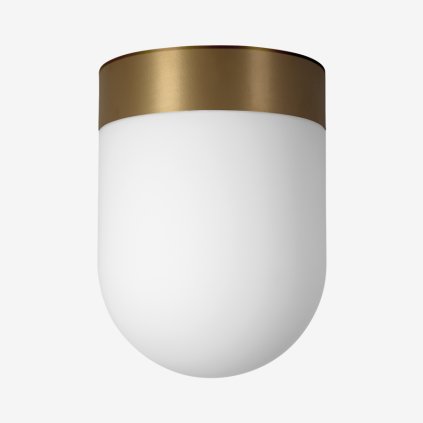 Lucis Retro, stropní svítidlo v kombinaci bílého skla a mosazné montury, 7,9W LED 3000K, prům. 19cm