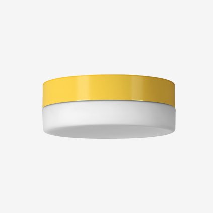 Lucis Nomia, stropní svítidlo v kombinaci bílého skla a žlutého límce, 14,2W LED 3000K, prům.24cm