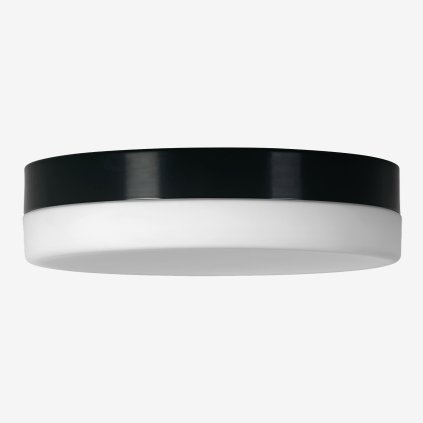 Lucis Nomia, stropní svítidlo v kombinaci bílého skla a černého límce, 32W LED 3000K, prům.34cm