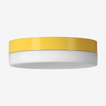 Lucis Nomia, stropní svítidlo v kombinaci bílého skla a žlutého límce, 32W LED 3000K, prům.34cm