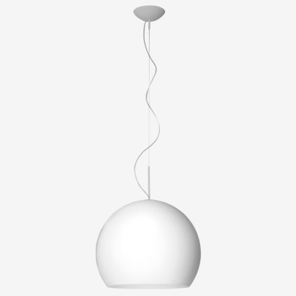 Lucis Nemesis, závěsné svítidlo z bílého skla s chromovou monturou, 1x100W E27, prům. 35cm
