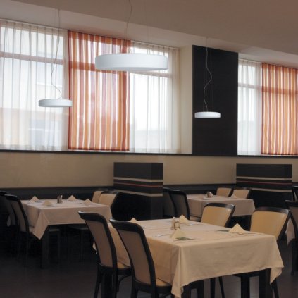 Lucis Zero, kruhové závěsné svítidlo z foukaného skla LED 39,3W 3000K, prům. 60cm