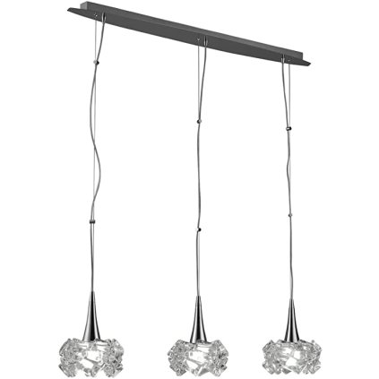 Mantra Artic, závěsné svítidlo z křišťálového skla, 3x23W, délka 100cm