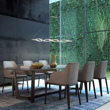 Mantra Sáhara, závěsné LED svítidlo, 36W LED 3000K, kombinace stříbrné a chromu, délka 114cm