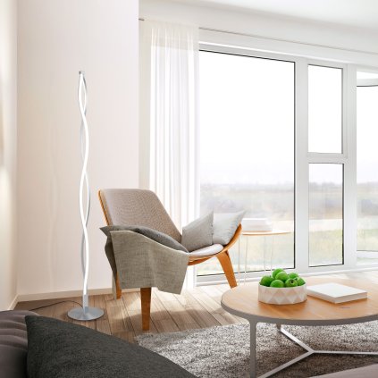 Mantra Sáhara XL, stojací LED lampa se stmívačem, 28W 3000K, stříbrná/chrom, výška 184cm