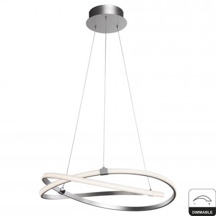 Mantra Infinity Plata, závěsné moderní svítidlo, 60W LED 3000K, stříbrná/chrom, prům. 71cm