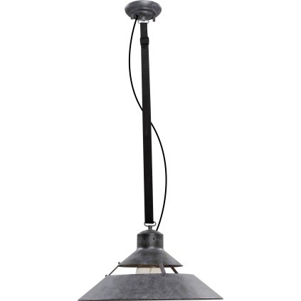 Mantra Industrial, závěsné retro svítidlo, 1x40W E27, kov-černá s patinou, černý textilní popruh, průměr 45cm