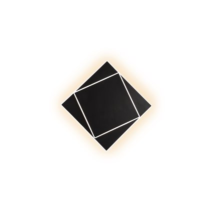 Mantra Dakla, černé kubistické svítidlo, 18W LED 3000K, 28x28cm
