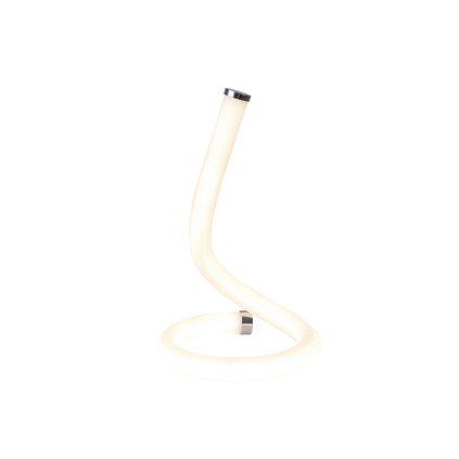 Mantra Nur Line, moderní stolní lampa 12W LED 3000K, chrom/bílá, výška 34cm, vypínač na kabelu