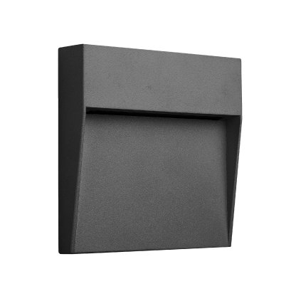 Mantra Gris, šedé svítidlo pro orientační osvětlení exteriéru, 6W LED 3000K, 16x16cm, IP54