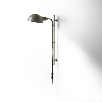 Marset Funiculí A, nástěnná lampa nadčasového designu, 1xE14, šedá RAL 7003, výška 49,2cm
