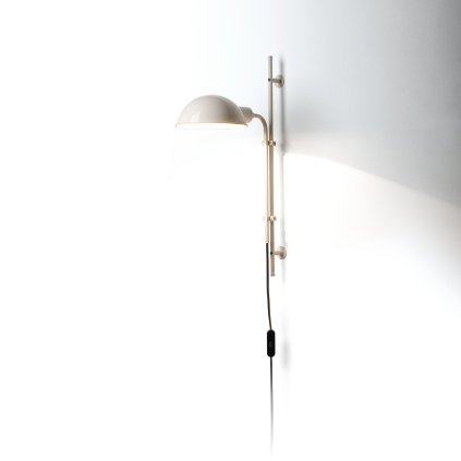 Marset Funiculí A, nástěnná lampa nadčasového designu, 1xE14, béžová RAL 9001, výška 49,2cm