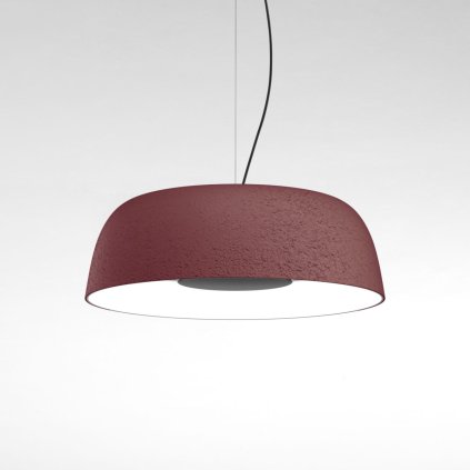 Marset Djembé 65.23, červené závěsné svítidlo, 28,5W LED 2700K stmívatené, prům. 63cm