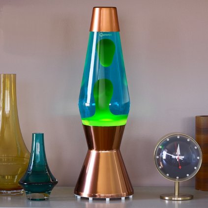 mathmos astro copper lava lamp blue green