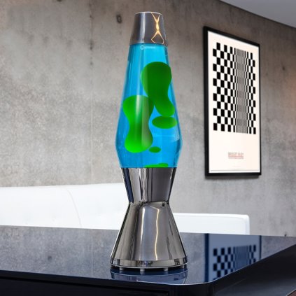 Mathmos Astro, originální lávová lampa, 1x35W, modrá se zelenou lávou, 43cm