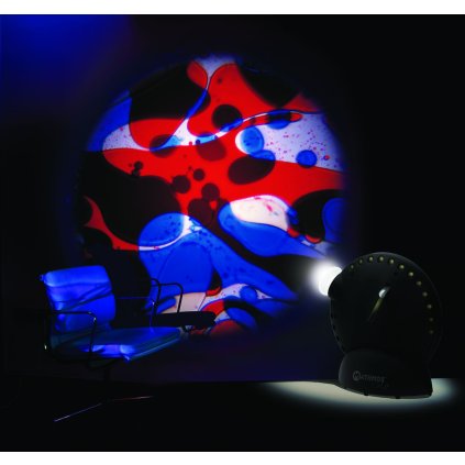 Mathmos Space projector, oil disk modrá-červená