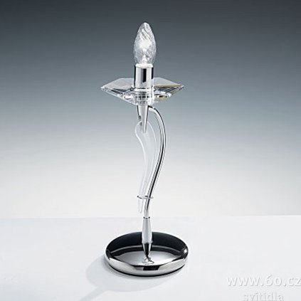 Metal Lux Icaro, stolní lampa 1xE14, chrom/křišťálové sklo, výška 33cm