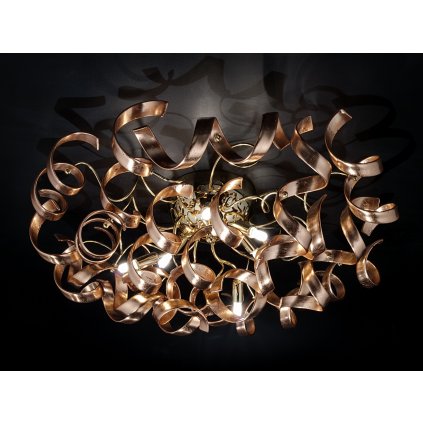 25875 3 metallux astro copper stropni designove svitidlo v prumeru 80cm 6x40w medene sklo zlato 24k