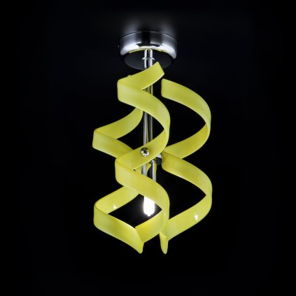 Metal Lux Astro Yellow, stropní designové svítidlo v průměru 20cm, 1x40W, žluté sklo, chrom