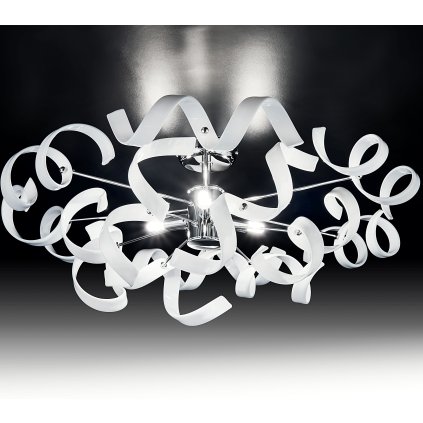 Metal Lux Astro White, stropní designové svítidlo v průměru 60cm, 3x40W, bílé sklo, chrom