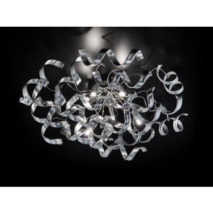 25932 2 metallux astro silver stropni designove svitidlo v prumeru 80cm 6x40w stribrne sklo chrom