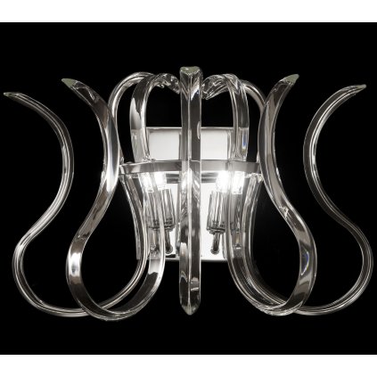 Metal Lux Wave, nástěnné křišťálové svítidlo, 2x40W G9, šířka 36cm