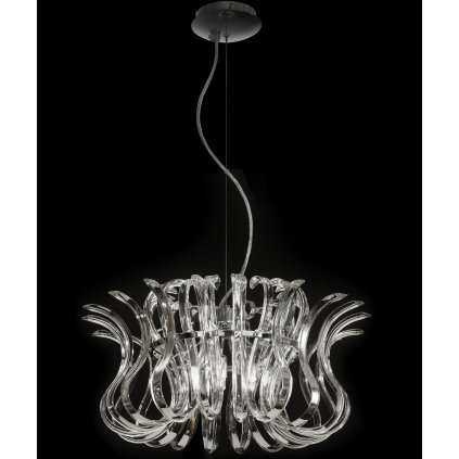Metal Lux Wave, závěsné křišťálové svítidlo, 6x40W G9, prům. 50cm